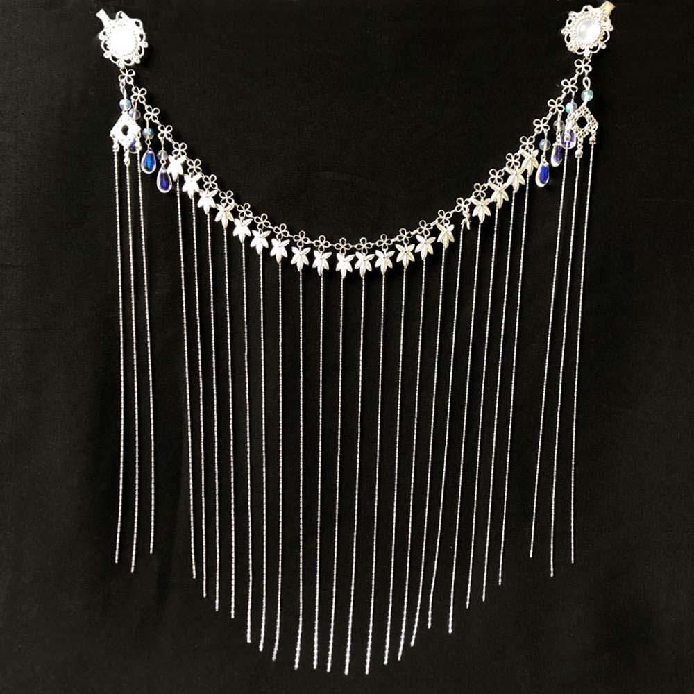 Bernardo Phụ Kiện Cài Tóc Phối Chuỗi Hạt Bằng Hợp Kim Phong Cách Hanfu Cho Nữ