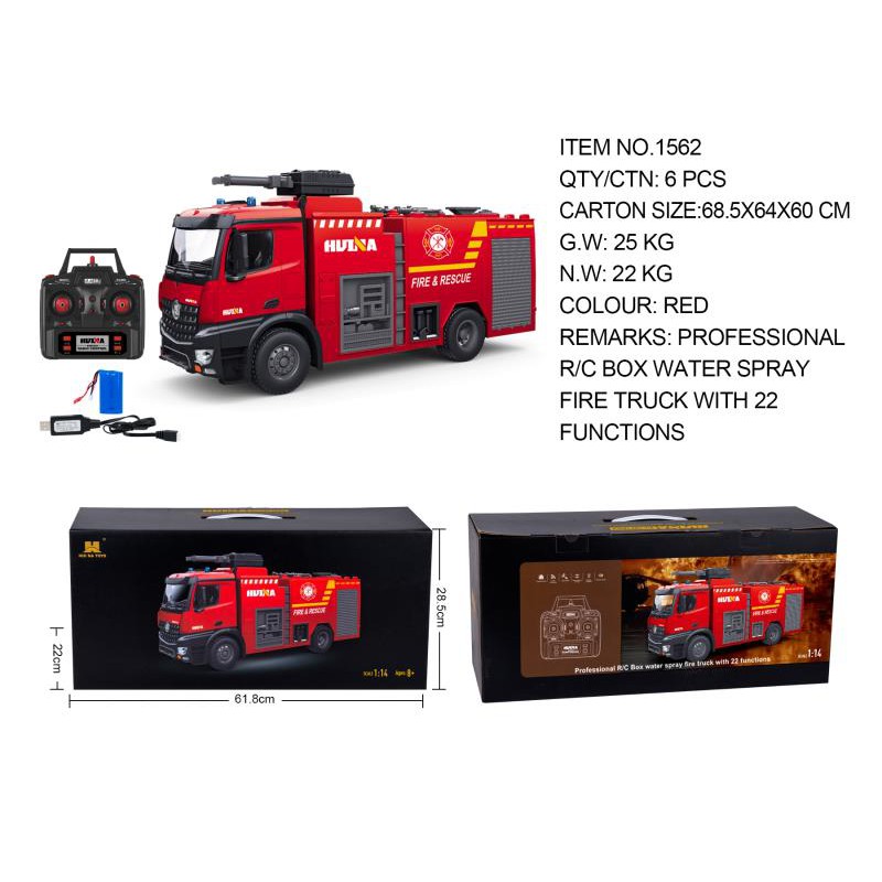 Xe chữa cháy huina 1562 điều khiển từ xa mới