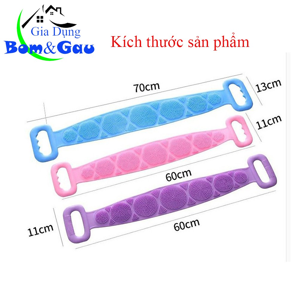 Dây tắm chà lưng, tẩy da chết 2 mặt bằng silicon tiện lợi