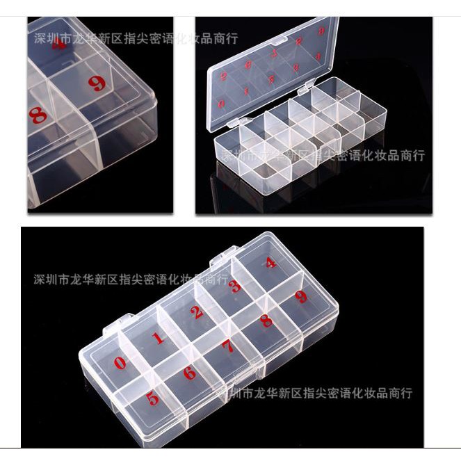 Hộp đựng móng giả 10 ô có đánh số