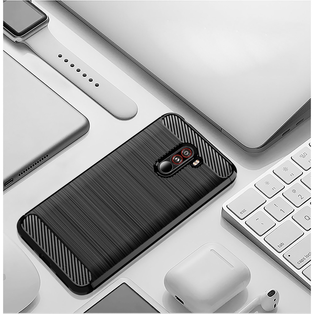 Ốp lưng Xiaomi Pocophone F1, Ốp Carbon phay xước chống sốc chống vân tay cho Pocophone F1