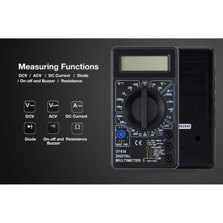 DT838 LCD Digital Multimeter AC DC Tester Voltmeter Resistance Temperature Test