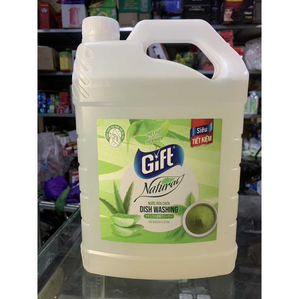 Nước Rửa Chén Gift 3.8kg ( chiết xuất trà matcha và lô hội )