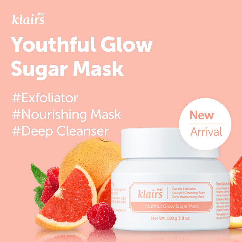 Mặt Nạ Tẩy Tế Bào Da Chết và Dưỡng Da Dear Klairs Youthful Glow Sugar Mask 110g chính Hãng Hàn Quốc