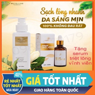 Combo Kem Tẩy Lông Huyền Phi Và Serum Triệt Lông Huyền Phi Chính Hãng