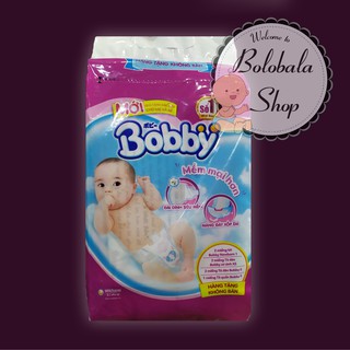 Gói 7 tã Bobby cho bé sơ sinh gồm 2 miếng lót, 2 dán XS, 2 dán S, 1 quần S