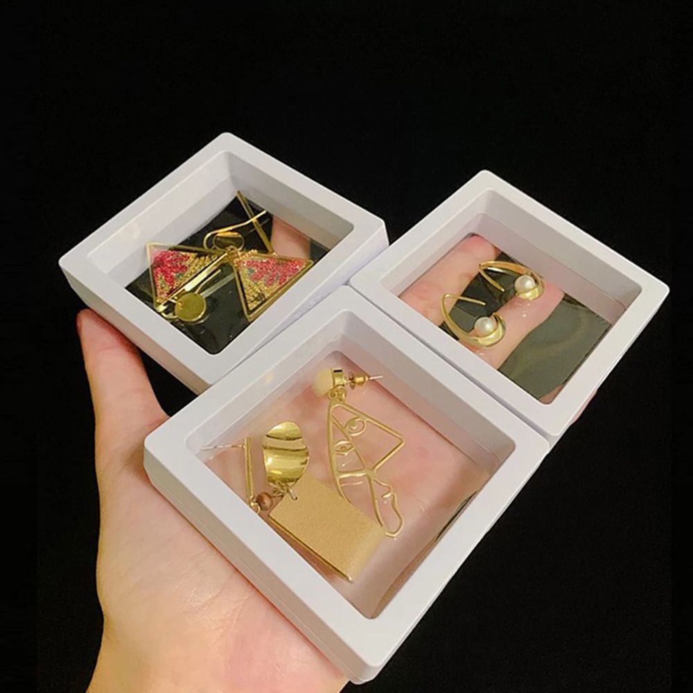 Hộp đựng trang sức bằng pe abs trong suốt màu trắng / đen đa năng tiện dụng