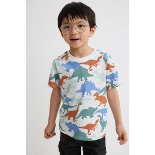 Áo thun khủng long trắng HM Size 2-4y