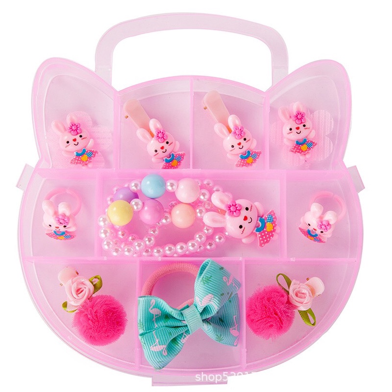 Hộp phụ kiện tóc cho bé yêu hình Hello Kitty màu hồng