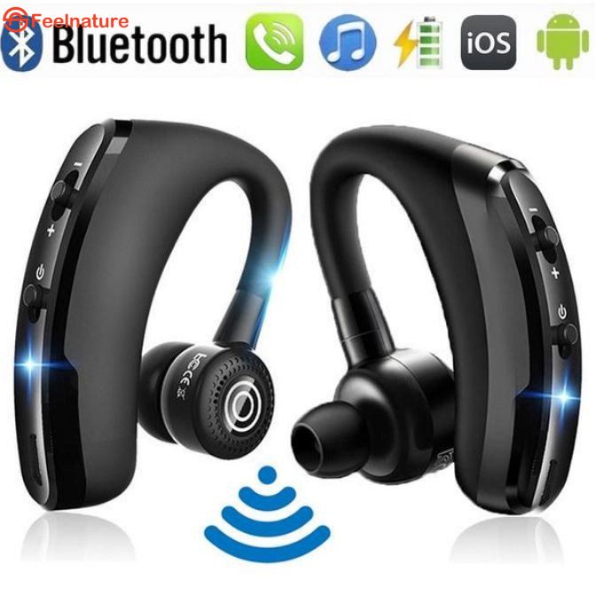 ⚡100% nguồn⚡2022 New V9 phiên bản kinh doanh móc tai không dây tai nghe Tai nghe bluetooth stereo bằng giọng nói duy nhất Tai CẢM THẤY