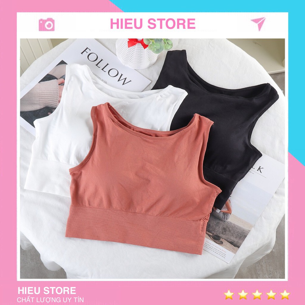 Áo Lót Nữ Crottop Tập Gym Thể Thao Chất Vải Cotton Thấm Hút Tốt, Đệm Mỏng Thoải Mái Hieu Store24h - 855