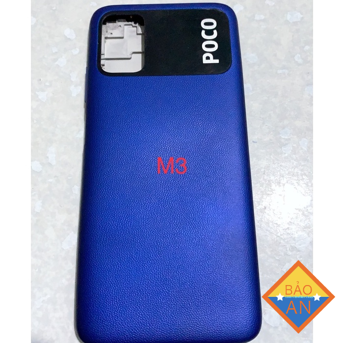 vỏ xiaomi poco m3 / bộ vỏ poco m3 (gồm sườn,lưng.nút tăng giảm)
