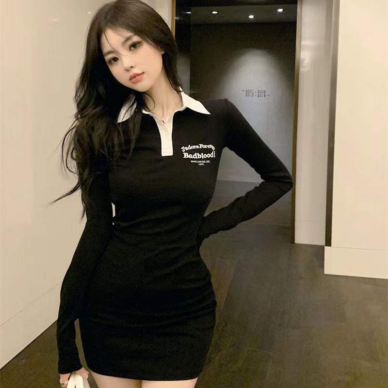 Đầm Perty cổ polo ôm dáng quyến rũ phong cách Hàn Quốc thời trang dành cho nữ