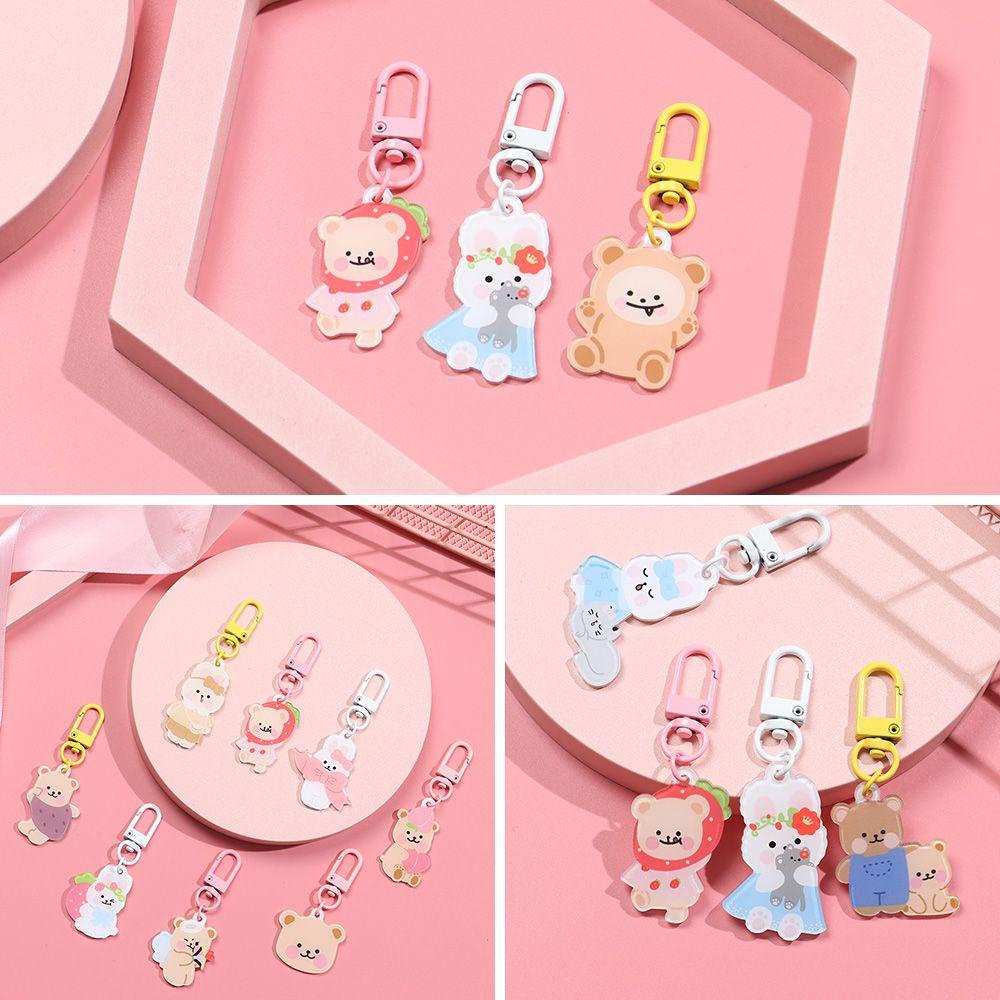 Móc Khóa/Điện Thoại Bằng Acrylic Hình Thỏ/Gấu Dễ Thương Cho Nữ