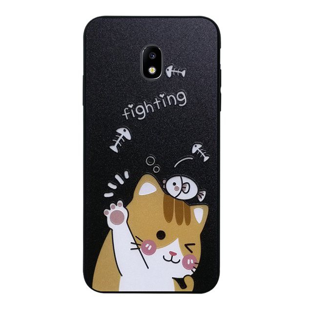 Ốp điện thoại in họa tiết mèo và cá cho Samsung Galaxy J2 J3 J4 J6 J5 J7 Prime Pro Plus Duo 2017