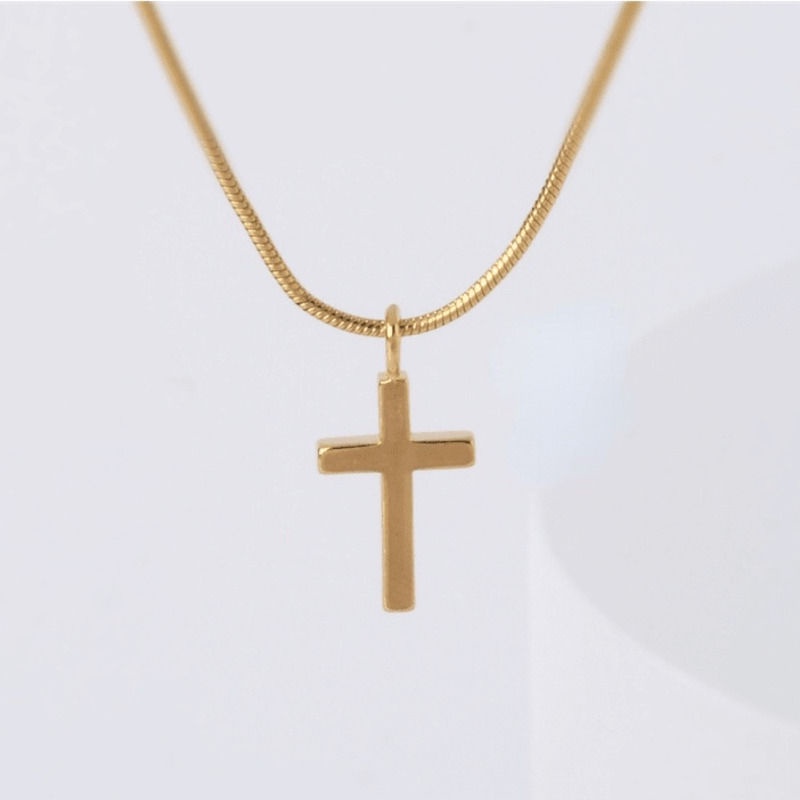 Vòng cổ Unisex Mạ Vàng 18k Mặt Thánh Giá 13n