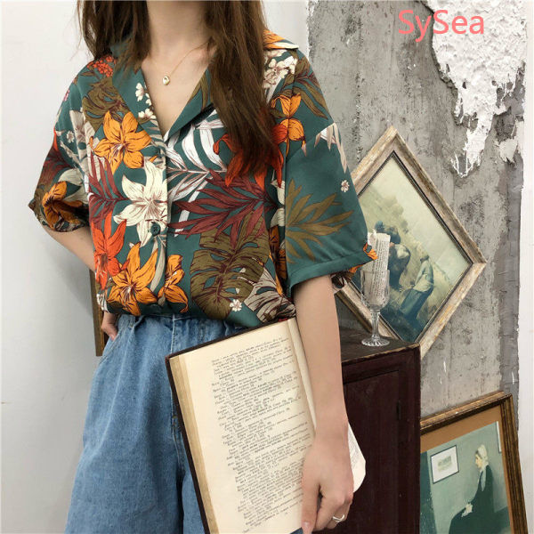 Áo sơ mi voan dáng rộng ngắn tay phong cách hè có cỡ lớn dành cho nữ