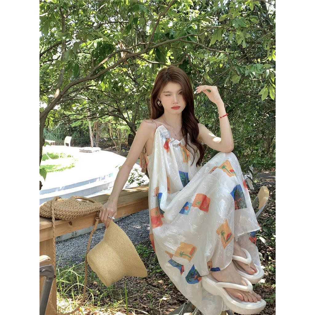 Đầm Hoa Hai Dây Dáng Rộng Thời Trang Hè Pháp Quý Phái 63675