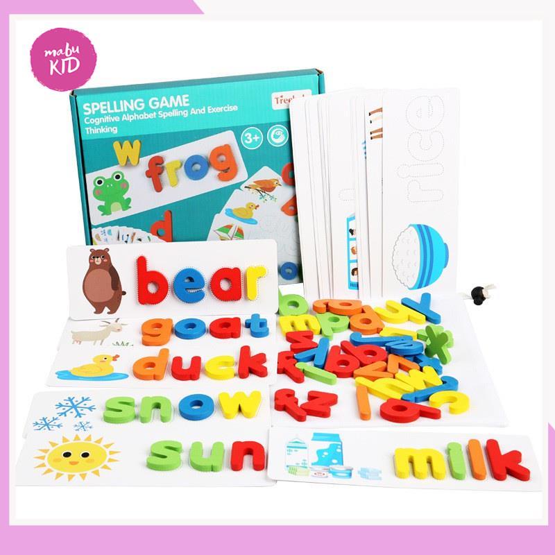 Đồ Chơi Giáo Dục - Ghép Chữ Đánh Vần Tiếng Anh Spelling Game Bằng Gỗ - Đồ Chơi Gỗ Thông Minh Cho Bé