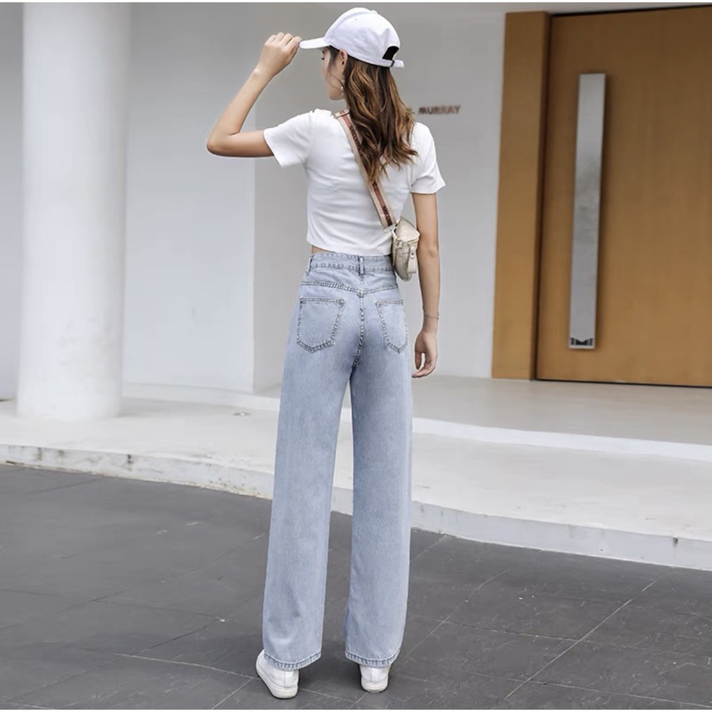 Quần ống suông nữ quần bò ống rộng nữ cạp cao  PD FASHION | BigBuy360 - bigbuy360.vn