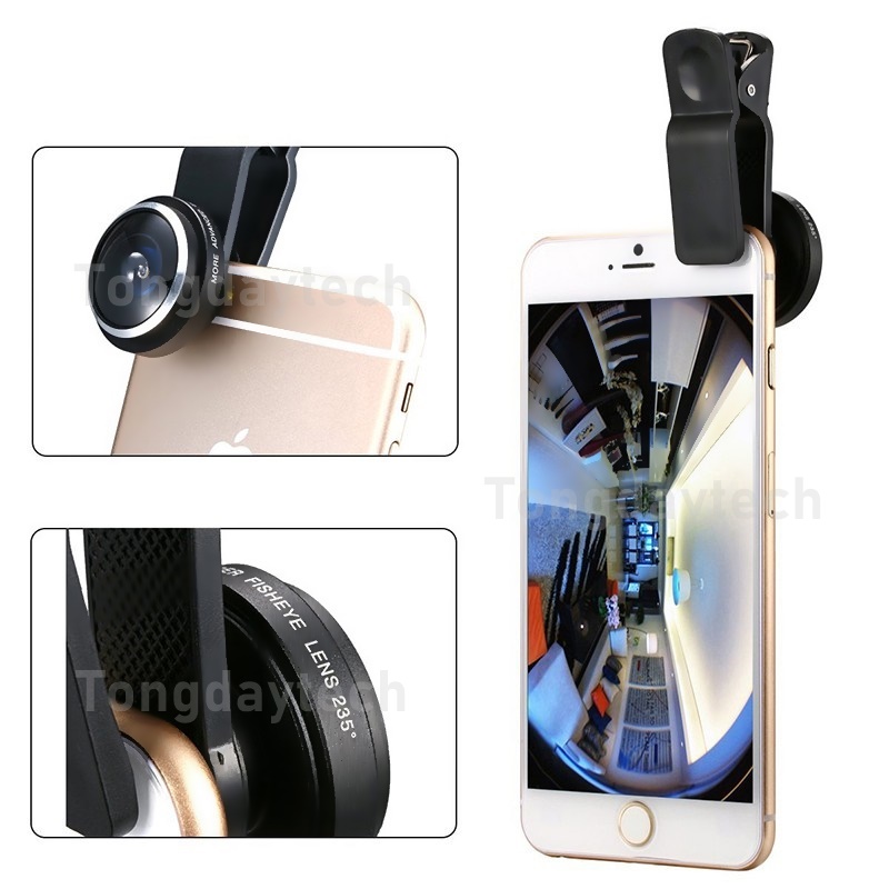 Mobile Ống Kính Fisheye 235 Độ Fish Eye Cho Iphone Samsung Xiaomi