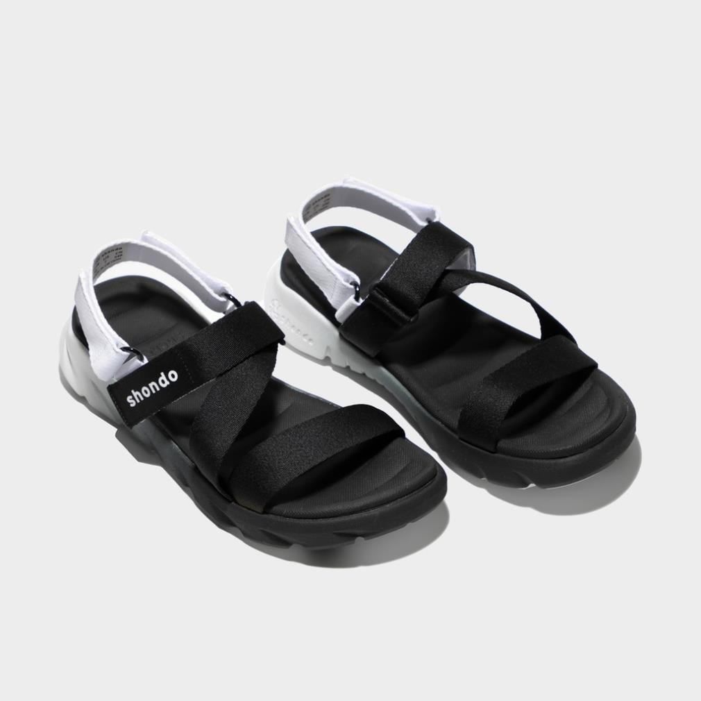 [Sanz]{SALE} GIÀY SANDAL SHAT-SHONDO F6 SPORT ĐẾ OMBRE ĐEN TRẮNG -x2q " * !