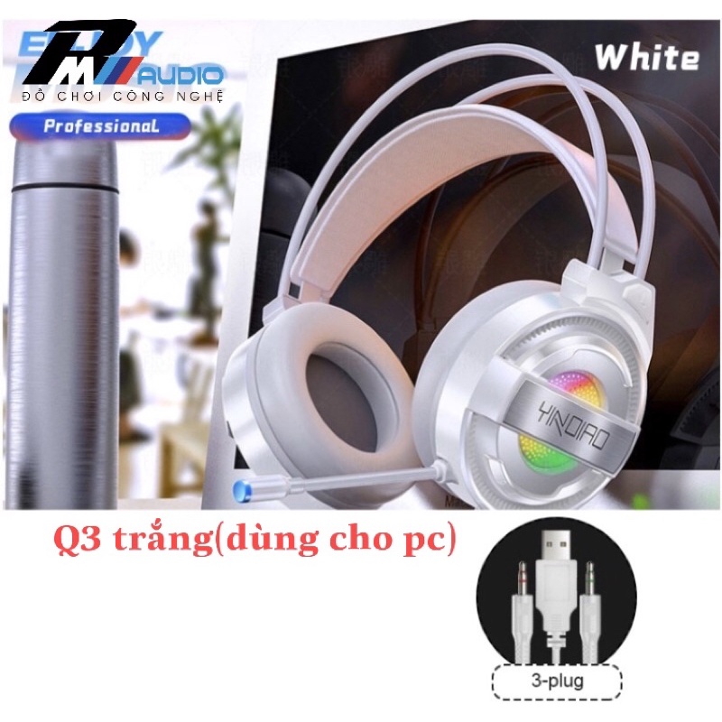 Tai nghe Q3 Gaming cao cấp, có mic, chống ồn, âm cực chuẩn, chuyên phòng game, chơi tại nhà BH 1tháng