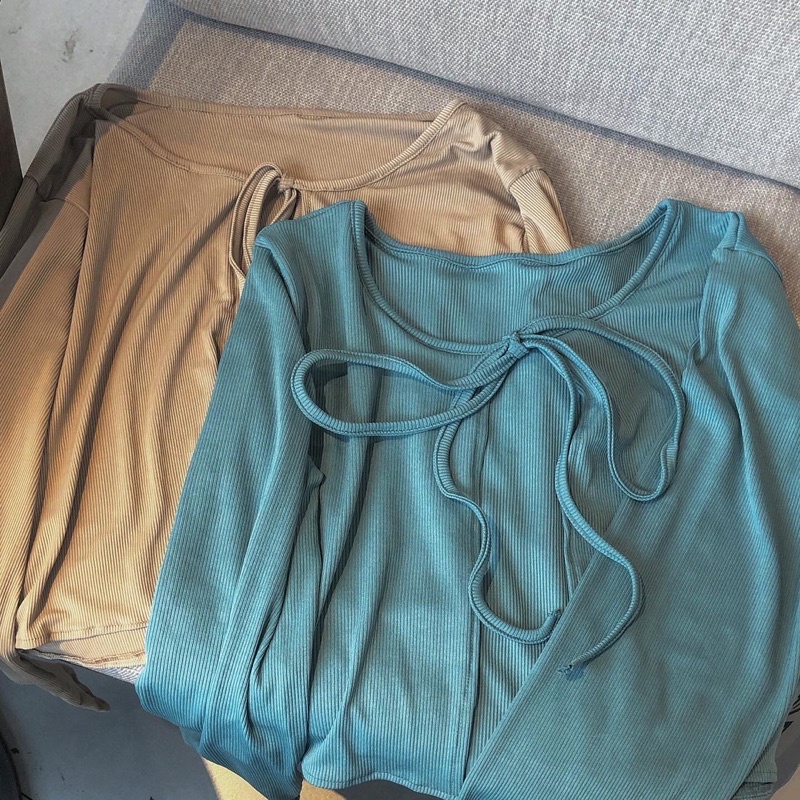 Áo khoát cardigan dáng lửng cột nơ  - MOME.VN