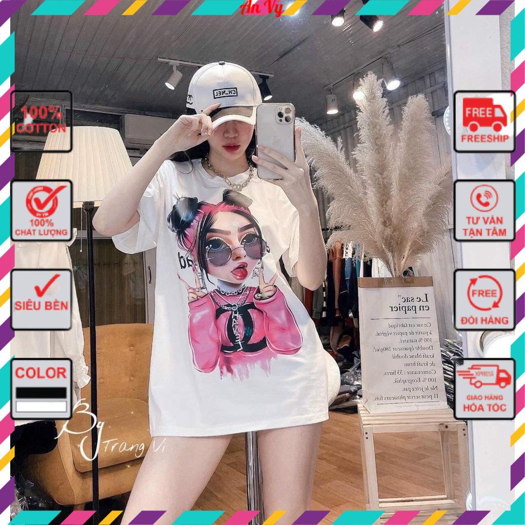 Áo phông nữ form rộng , thun nữ form rộng xuất xịn polo Hàn Quốc free size A2