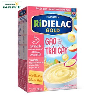 Bột Ăn Dặm Ridielac Gold Gạo Trái Cây - Hộp Giấy 200G - Nhanhomart