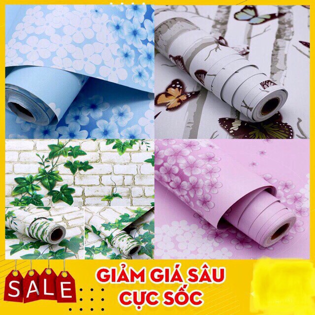 Giấy dán tường sẵn keo nhiều mẫu , decal trang trí phòng ngủ,dây, hoa,lá,decor cỏ hoa.