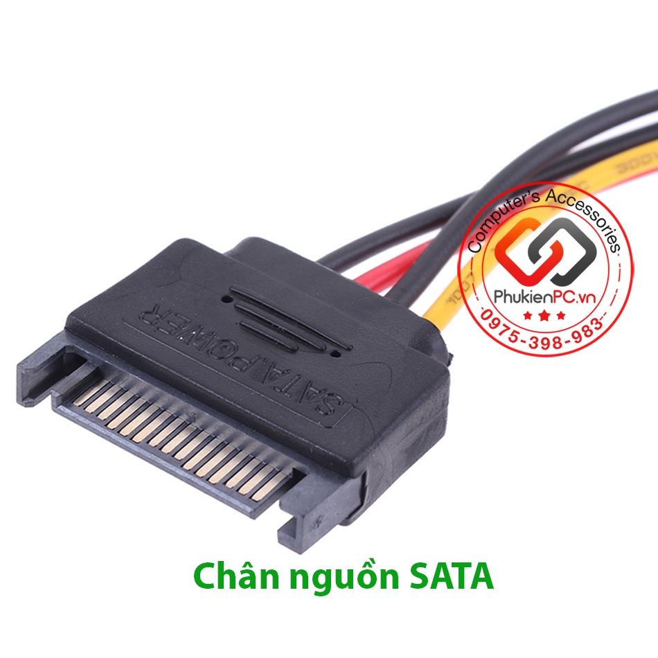 Cáp nguồn SATA sang Molex ATA 4Pin, dài 20cm cho ổ cứng HDD ATA IDE, DVD CD-ROM, quạt tản nhiệt FAN LED 10, 12 máy tính