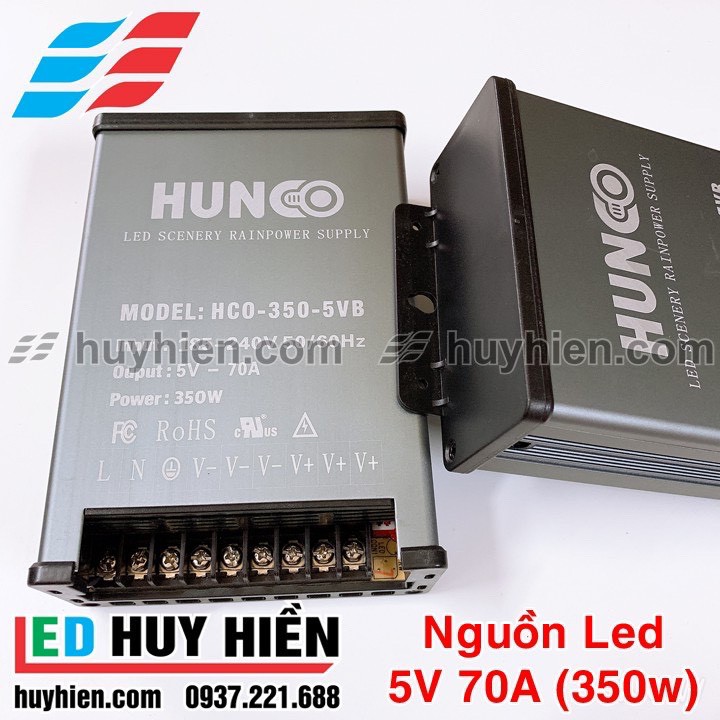 Nguồn led 5V 70A ngoài trời vỏ nhôm, Nguồn 5V 350W (70A) ngoài trời vỏ nhôm HUNCO | BigBuy360 - bigbuy360.vn