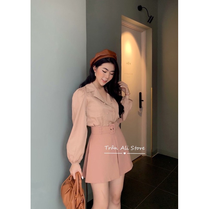 Sét Áo Cổ Vest Váy Quần kèm Nịt