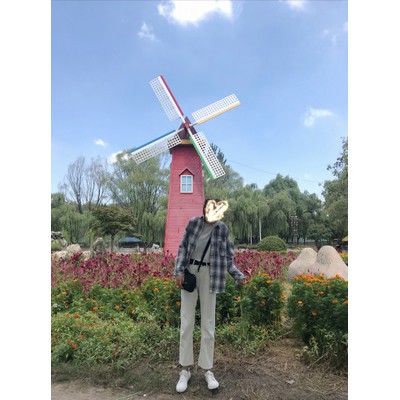 Quần ulzzang nữ ống suông trắng sữa kem bò rộng baggy cạp lưng cao jean | BigBuy360 - bigbuy360.vn