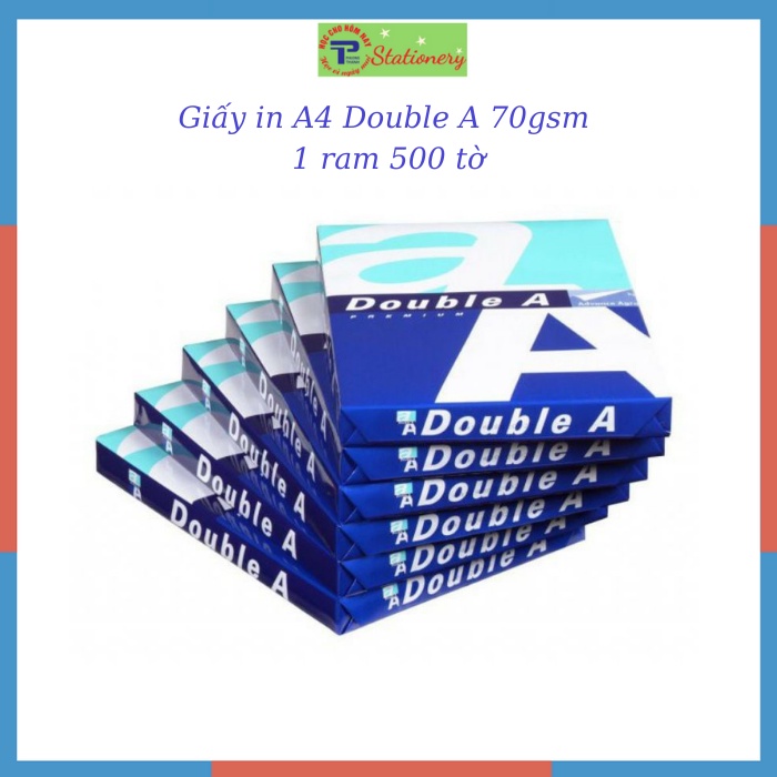 Giấy In A4 Double A 70gsm, 80gsm, giấy a4 double a - Thái Lan Chính Hãng (500 tờ)