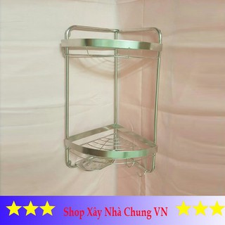 Kệ góc inox nhà tắm - kệ 2 tầng