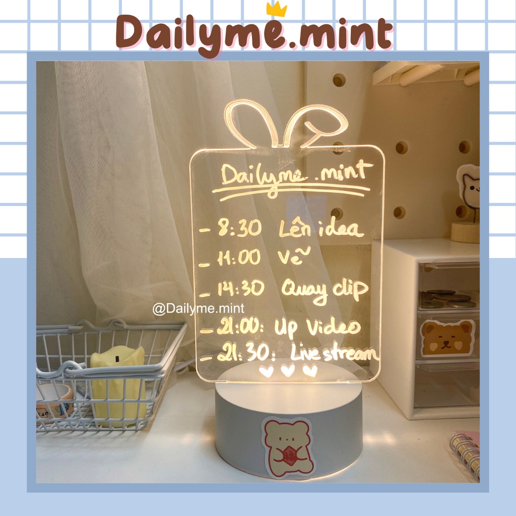 Bảng Ghi Chú Trong Suốt Có Đèn - Dailyme.mint