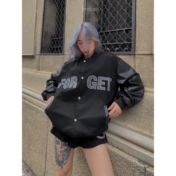 Áo Khoác Bomber Phối Tay Da - Video + Ảnh Thật size L XL XXL ( 45-95Kg )
