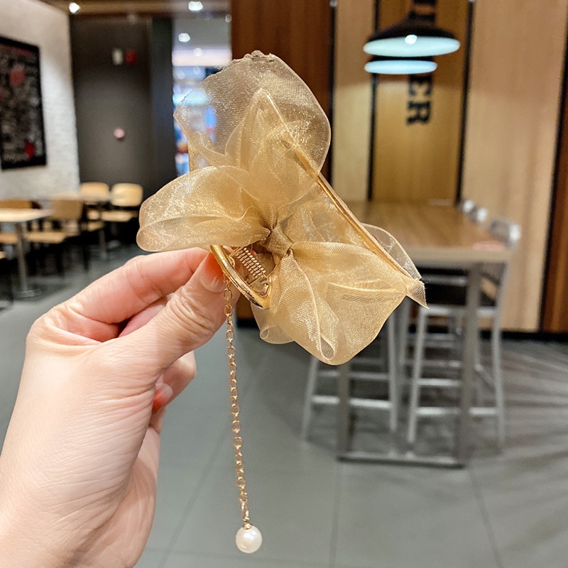 Kẹp Tóc Dạng Lưới Đính Ngọc Trai Giả 2022