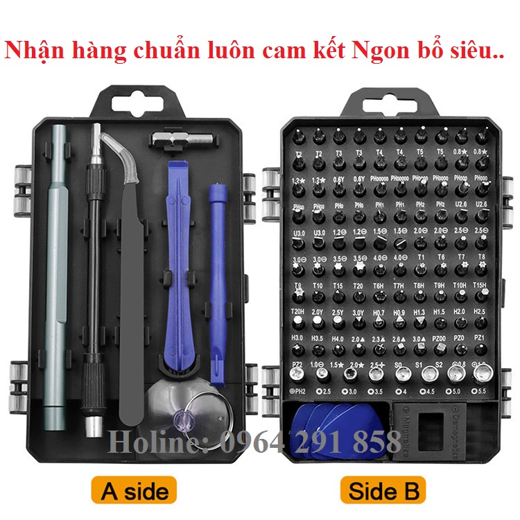 Bộ tua vít đa năng 110 in 1 CRV dụng cụ chuyên sửa chữa tháo lắp điện thoại laptop bỏ túi V0