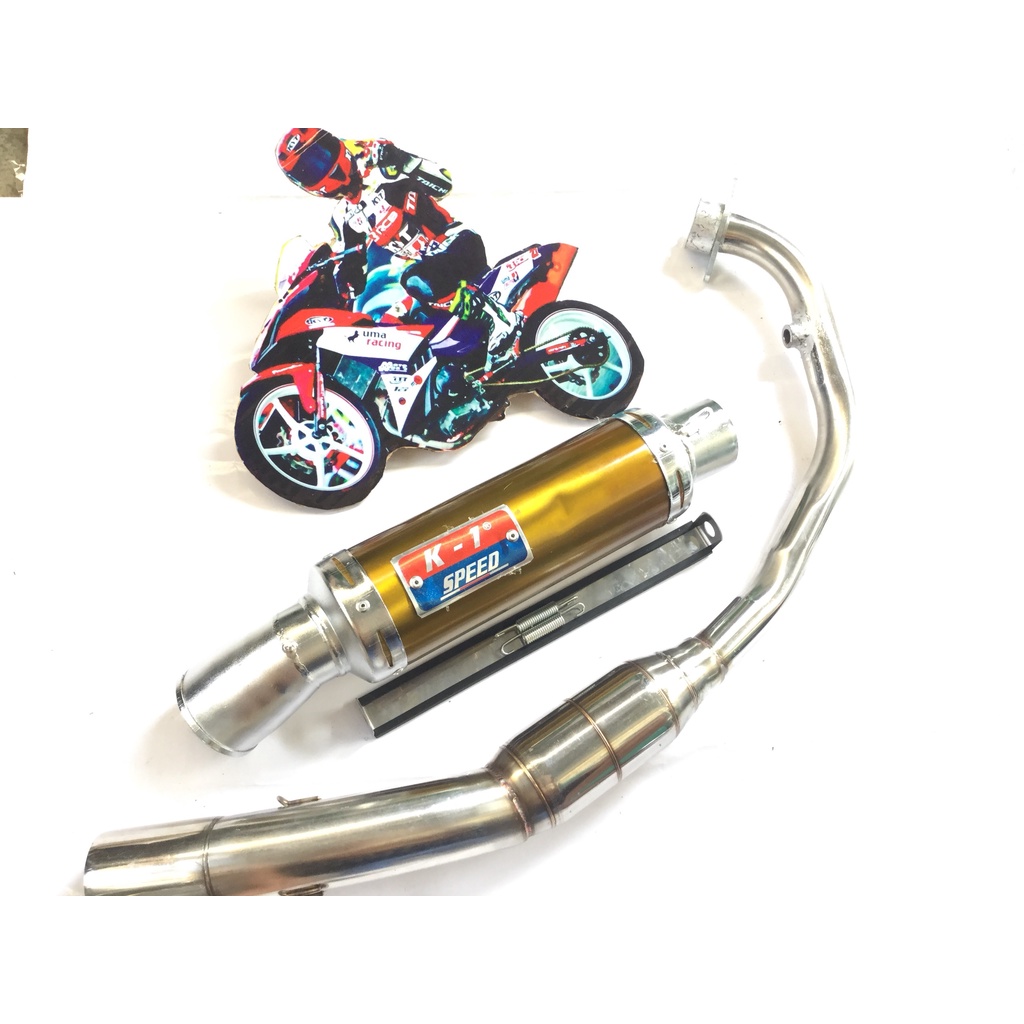 Pô K1 VÀNG cổ bầu hơi inox exciter, winer, sonic, raider, satria, gsx, FZ, CBR, TFX, R15