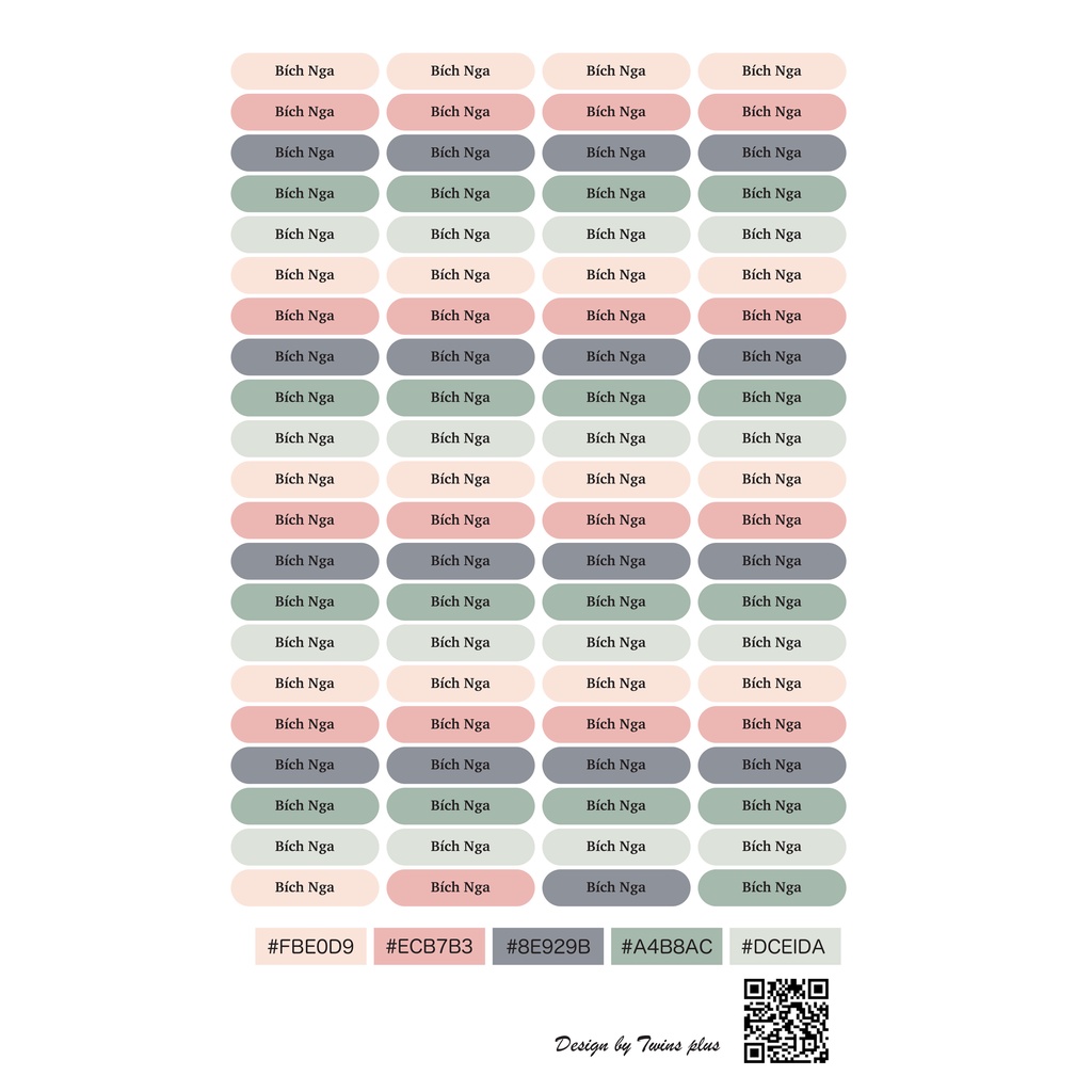 Set 84 tem tên, sticker tên  ngũ sắc dán đồ dùng học tập, mỹ phẩm, đồ dùng cá nhân siêu cute