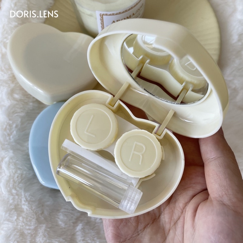 Khay Gương Đựng Lens Và Bộ Dụng Cụ Đeo Kính Áp Tròng DORIS.LENS - Trái Tim