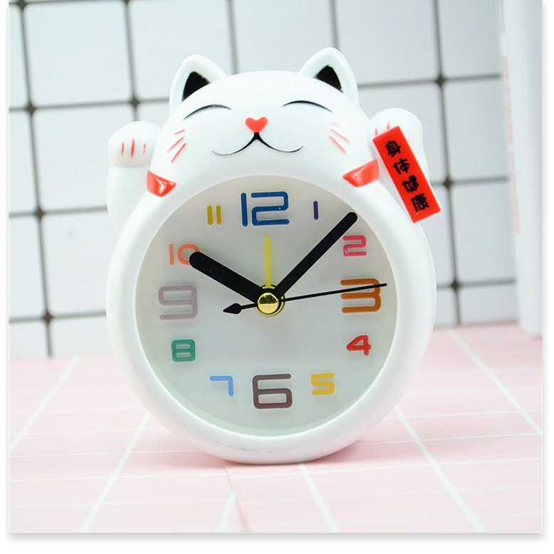Đồng hồ ⛔GIÁ SỈ⛔ Đồng hồ để bàn hình mèo, có chức năng báo thức, trang trí bàn làm việc 7641