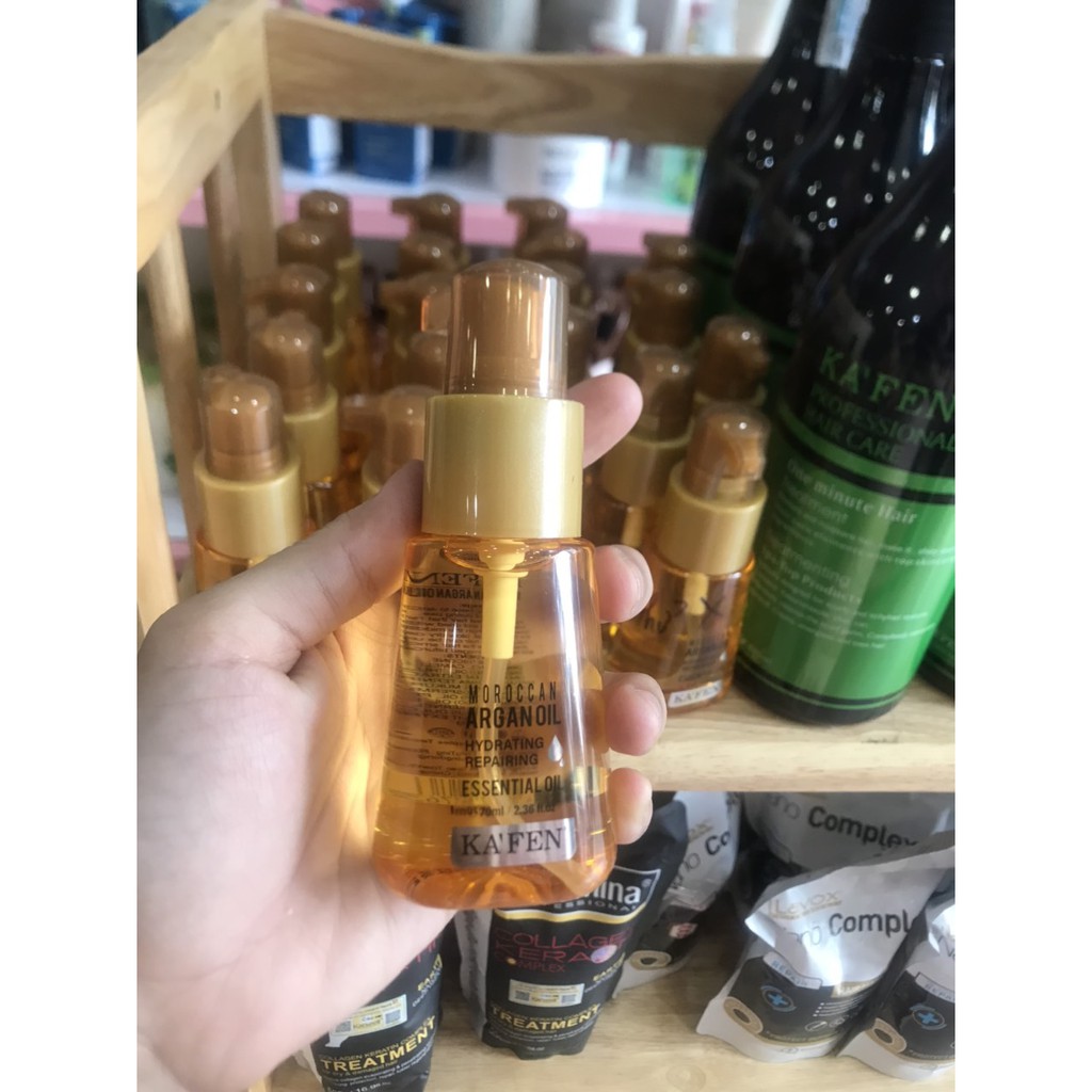 Tinh dầu dưỡng tóc Kafen Moroccan argan oil essential oil siêu mượt 70ml