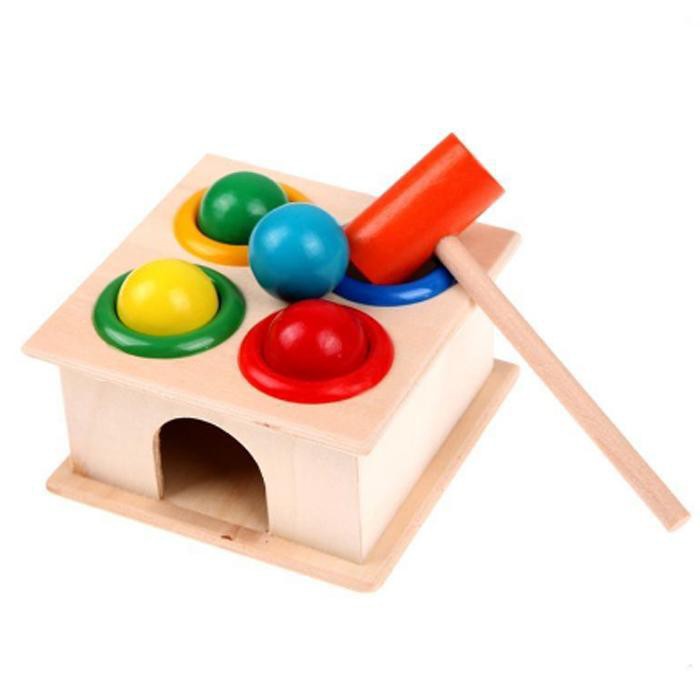 [GIÁ SỈ] Đồ chơi Đập bóng bằng gỗ kích thước 12*12*5 cm phù hợp cho bé từ 9 tháng tuổi (Cùng con)