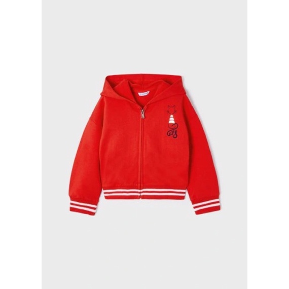 Bộ Nỉ Kéo Khoá Hoodie Bé Gái In Mèo MOR