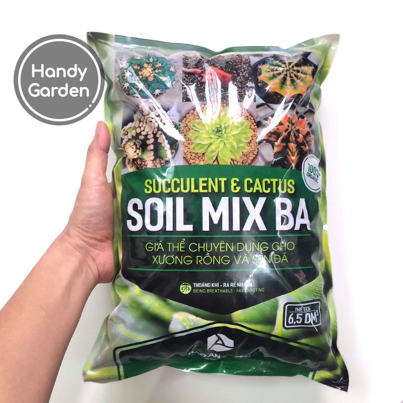 [Free 1kg Masato] Đất Soil Mix BA 6,5dm³ - Đất Trồng Sen Đá, Xương Rồng | Handy Garden