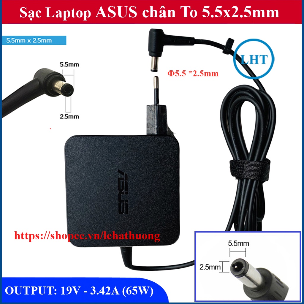 ⚡[Chân To] Sạc Laptop Asus K56CA, K46CA, K45, K55, X45C, X401A, F451M, X450CC, X550C, P550L 19V - 3.42A - 65W